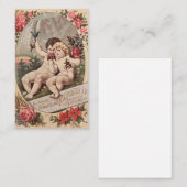 ヴィンテージ2つの天使と花 名刺 (正面/裏面)