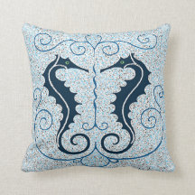 ヴィンテージ2シーホースデザイン枕