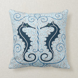 ヴィンテージ2シーホースデザイン枕 クッション