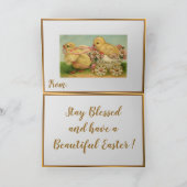 ヴィンテージ2チキンイースターホリディフォールディングカード シーズンカード (内部)