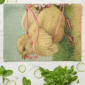 ヴィンテージ2チキンイースターホリデイ キッチンタオル (折り畳み)