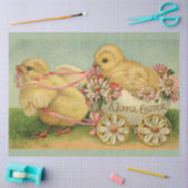 ヴィンテージ2チキンイースターホリデイ 薄葉紙 (クラフト)