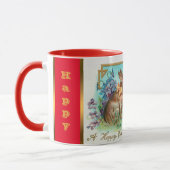 ヴィンテージ2ラビットイースターエッグホリデー マグカップ (左)