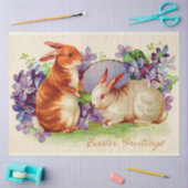 ヴィンテージ2ラビットイースターホリデー 薄葉紙 (クラフト)