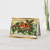 ヴィンテージ2ロビンとクリスマスヤドリットー シーズンカード (正面)