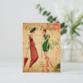 ヴィンテージ2人の女性が話し合い、冗談を言うフローラフランスの ポストカード (スタンド正面)