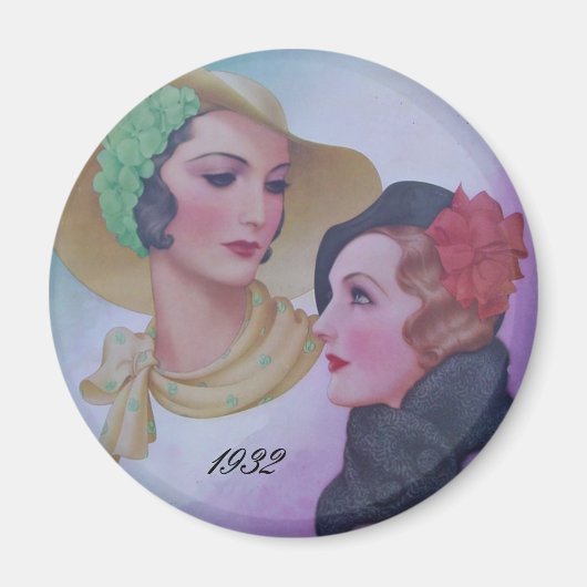 ヴィンテージ2人の女性1932 マグネット (正面)