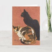 ヴィンテージ2匹絵画の猫のステインレン カード (正面)