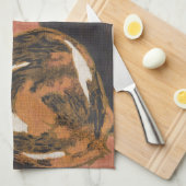 ヴィンテージ2匹絵画の猫のステインレン キッチンタオル (四つ折り)