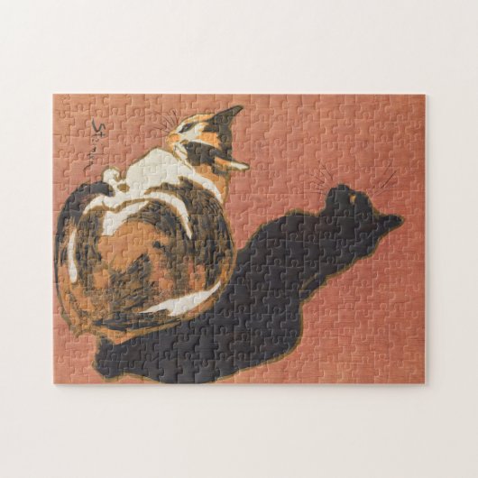 ヴィンテージ2匹絵画の猫のステインレン ジグソーパズル (横)