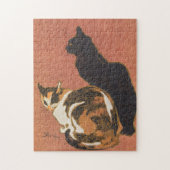 ヴィンテージ2匹絵画の猫のステインレン ジグソーパズル (縦)