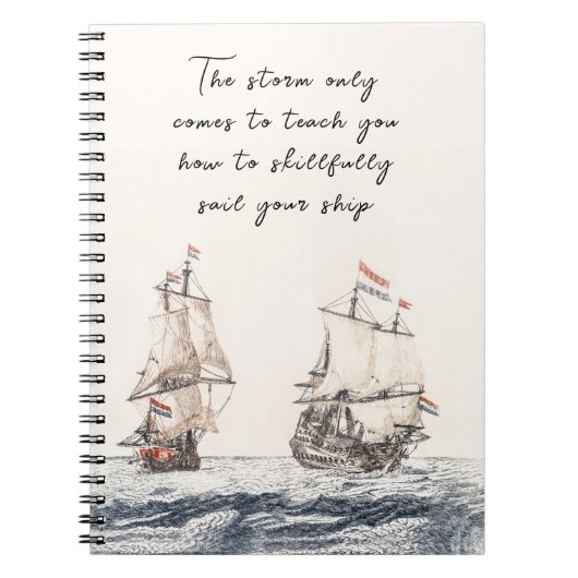 ヴィンテージ2隻のセーリングシップSea Johan Teyler ノートブック (正面)