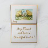 ヴィンテージ2鶏と卵イースターの折り畳みカード シーズンカード (内部)