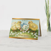 ヴィンテージ2鶏と卵イースターの折り畳みカード シーズンカード (正面)