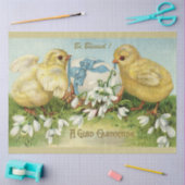 ヴィンテージ2鶏と卵イースターホリデー 薄葉紙 (クラフト)