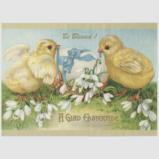 ヴィンテージ2鶏と卵イースターホリデー 薄葉紙 (正面)