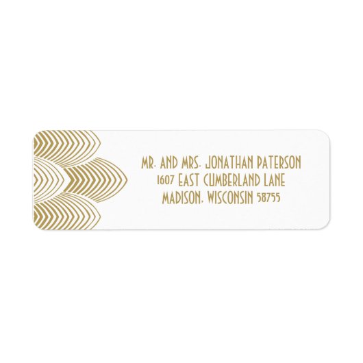 ヴィンテージ20のアールデコスキャロプ結婚トのラベル ラベル (正面)