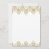 ヴィンテージ20のアールデコホタテ白金ゴールド結婚 招待状 (裏面)