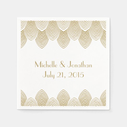 ヴィンテージ20のアールデコホタテ結婚ガイのナプキン スタンダードカクテルナプキン (正面)