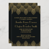 ヴィンテージ20のアールデコホタテ結婚式招待状 招待状 (正面/裏面)