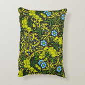 ヴィンテージ20世紀初頭パターンブルーグリーン金ゴールド アクセントクッション (裏面(縦))