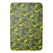 ヴィンテージ20世紀初頭パターンブルーグリーン金ゴールド バスマット (正面縦)