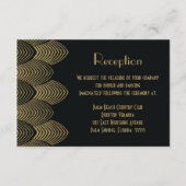 ヴィンテージ20年代のアールデコ・ウェーブの結婚式の披露宴 エンクロージャーカード (正面)