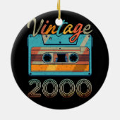 ヴィンテージ2000カセットテープレトロ23番目の誕生日23 セラミックオーナメント (裏面)