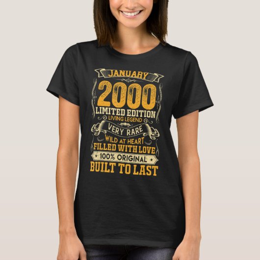 ヴィンテージ2000年1月23歳、少年23歳 Tシャツ (正面)