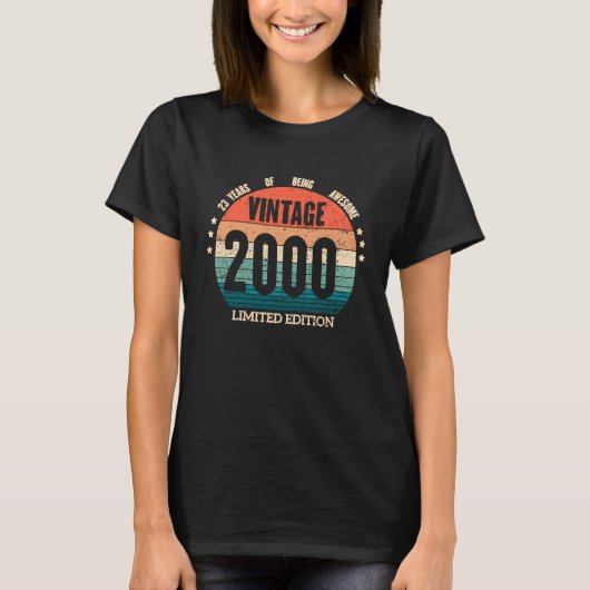ヴィンテージ2000 23歳23誕生日 Tシャツ (正面)