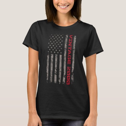 ヴィンテージ2000 23誕生日23歳アメリカ国旗Pa Tシャツ (正面)