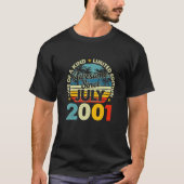 ヴィンテージ2001年7月20歳20歳誕生日レトロ Tシャツ (正面)