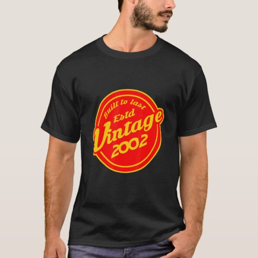 ヴィンテージ2002年レトロ20歳の誕生日 Tシャツ (正面)