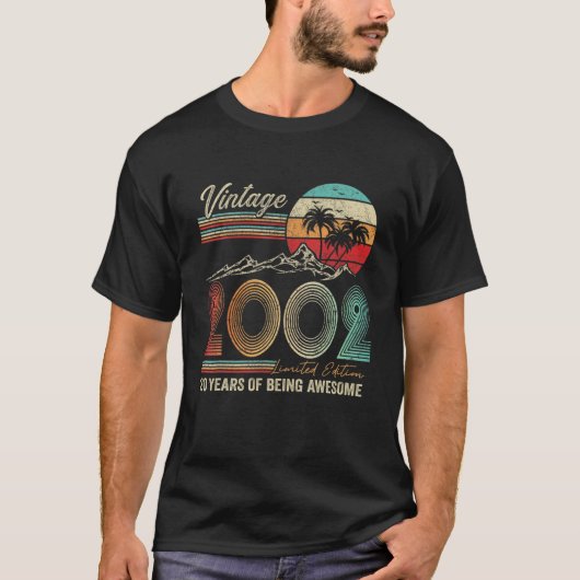 ヴィンテージ2002年誕生日贈与男性20年 Tシャツ (正面)