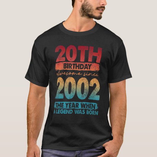 ヴィンテージ2002 2002 20歳20誕生日 Tシャツ (正面)