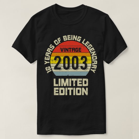 ヴィンテージ2003年限定版18歳おもしろい18日 Tシャツ (デザイン正面)