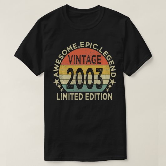 ヴィンテージ2003限定版19歳ギフト19t tシャツ (デザイン正面)