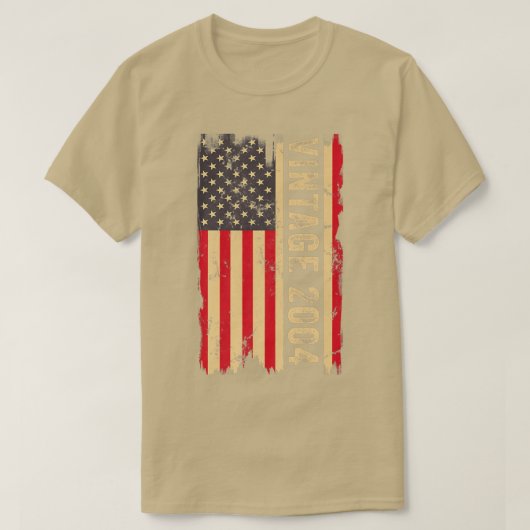 ヴィンテージ2004アメリカ国旗18歳のギフト18位 Tシャツ (デザイン正面)