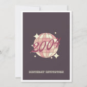 ヴィンテージ2004 21歳の誕生日レトロパープル招待状 招待状 (裏面)