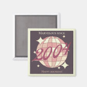 ヴィンテージ2004 21歳の誕生日レトロパープル マグネット (正面/裏面)