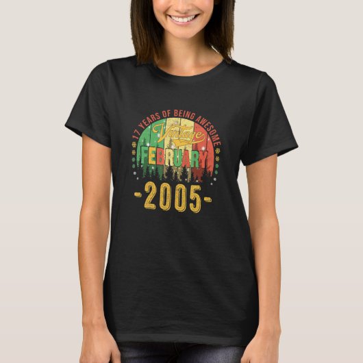 ヴィンテージ2005年2月17[C}誕生日17年B Tシャツ (正面)