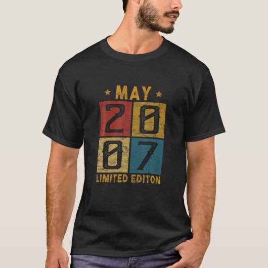 ヴィンテージ2007年5月15日誕生日2007生まれ年5月15歳 Tシャツ (正面)