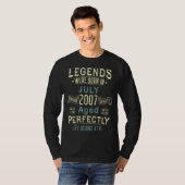 ヴィンテージ2007年7月15誕生日15歳の男性を見る Tシャツ (正面フル)