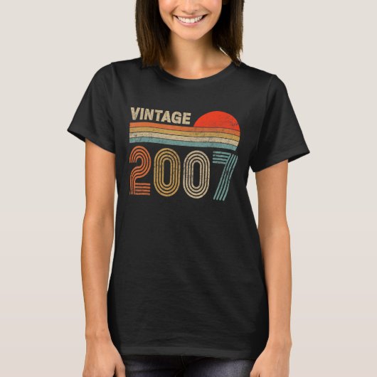 ヴィンテージ2007 2007年15誕生日15年 Tシャツ (正面)