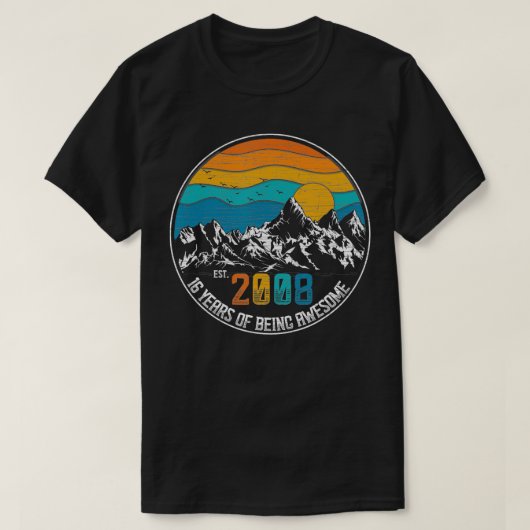 ヴィンテージ2008 16誕生日ギフト16年 Tシャツ (デザイン正面)