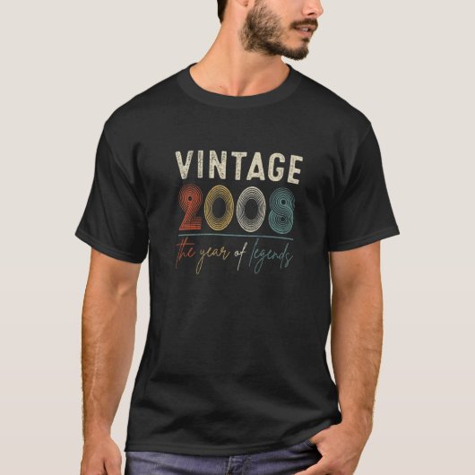 ヴィンテージ2008 The Year Of Legends 13誕生日Gif Tシャツ (正面)