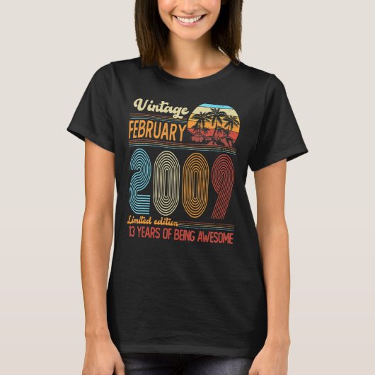 ヴィンテージ2009年2月誕生日 Tシャツ (正面)