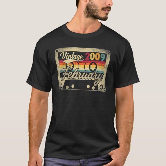 ヴィンテージ2009年2月14誕生日14歳 Tシャツ (正面)