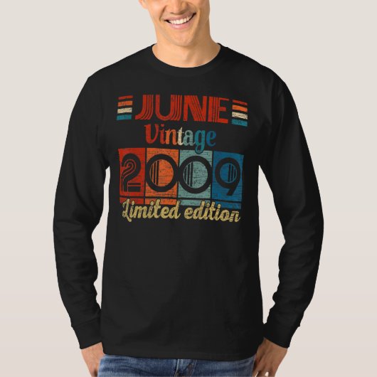 ヴィンテージ2009年6月13誕生日13歳 Tシャツ (正面)