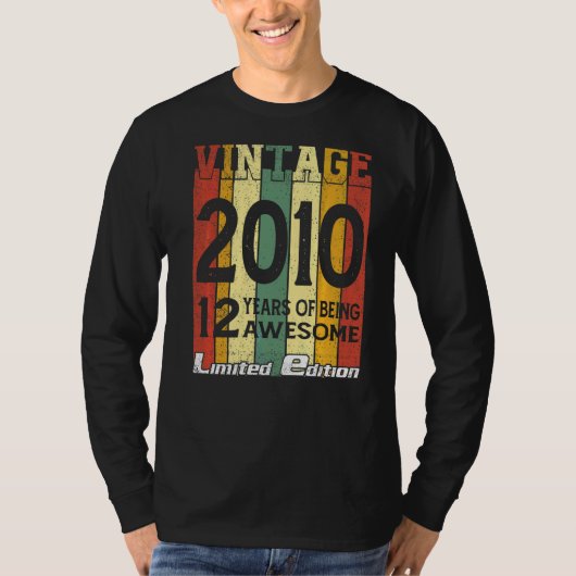 ヴィンテージ2010年12歳素晴らしの誕生日 Tシャツ (正面)
